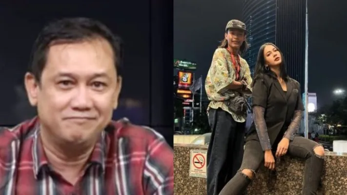 Kolase foto pegiat media sosial Denny Siregar dan Istri Baim Wong, Paula Verhoeven berfoto dengan Bonge, salah satu remaja di Citayam Fashion Week (Foto: Ist., IG/Paula_Verhoeven)