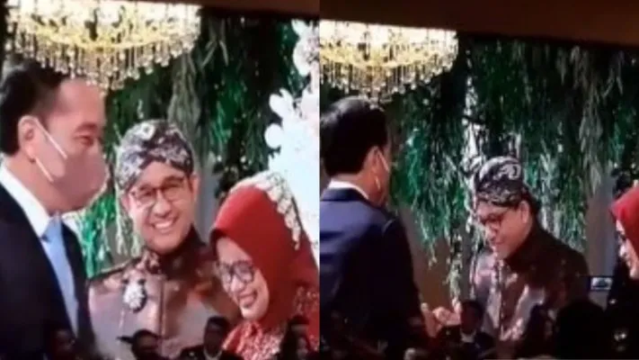 Tanngkapan layar video resepsi pernikahan putri Anies Baswedan (Foto: Twitter/UmarHasibuan72)