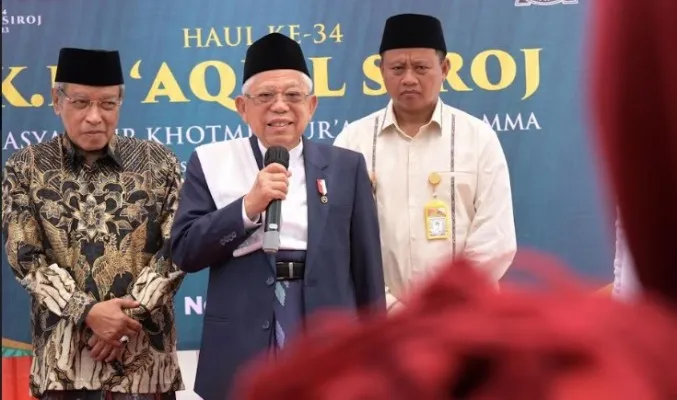 Wapres KH Ma'ruf Amin saat memberikan keterangan polusi udara. (Setwapres)