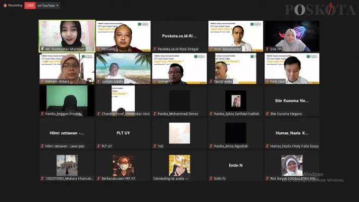 Dialog 'PTS Jadi Objek Pajak, Tepat atau Perlu Revisi?' yang diselenggarakan Universitas YARSI secara daring. (rizal/tanggapan layar)