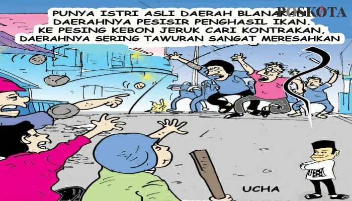 Ilustrasi Aspirasi Warga: Tawuran Marak Membuat Resah Masyarakat. (kartunis: poskota/ucha)