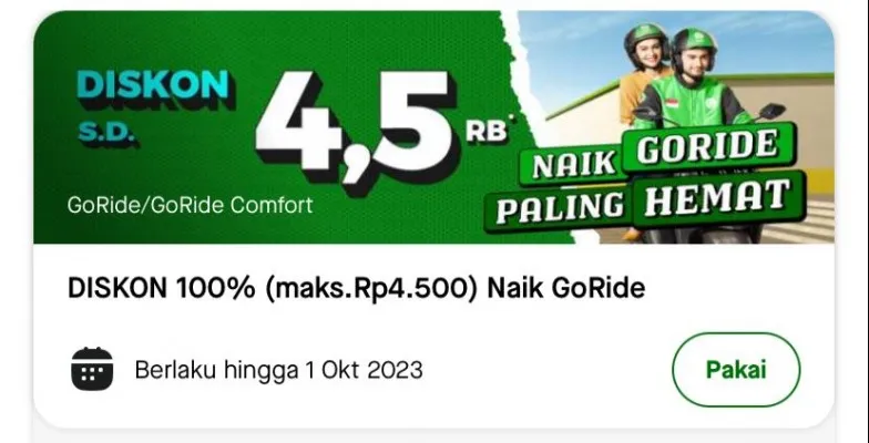 Promo Gojek hari ini 29 September 2023 (Gojek)