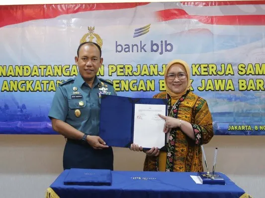 Bank bjb melakukan MoU dengan TNI AL. ist