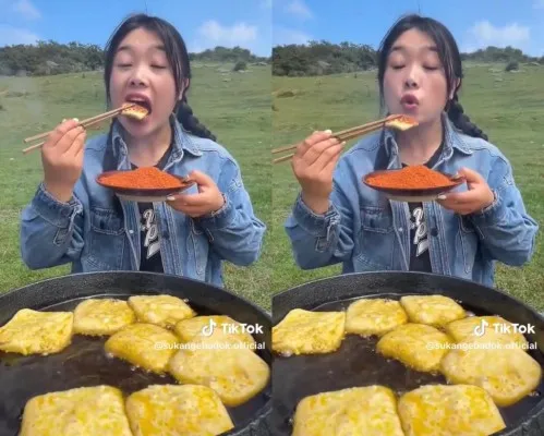 Tren "Hahu Hoheng" yang Viral di Media Sosial. (TikTok/Mukbang.Internasional)