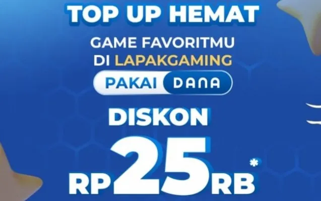 Top up diamond ML pakai DANA di Lapakgaming dapatkan disko hingga Rp25.000 (tangkapan layar dana.id)