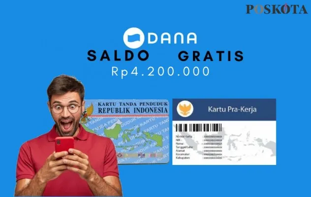 Selamat, NIK E-KTP dan KK Anda yang terpilih berhak mengklaim saldo DANA gratis Rp4.200.000 ke rekening dompet elektronik dari subsidi Pemerintah Prakerja.(Edited by: Mutia Dheza Cantika/Poskota)