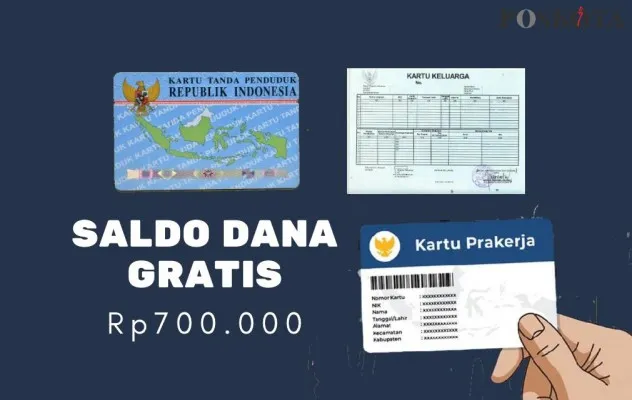 NIK E-KTP dan KK Anda berkesempatan menerima saldo DANA gratis sebesar Rp700.000 dari insentif Prakerja.(Edited by Mutia Dheza Cantika/Poskota)