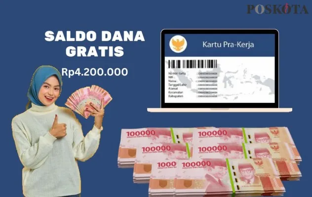 Selamat bagi nama Anda yang beruntung, saldo dana gratis Rp4.200.000 akan diterima jika lolos Prakerja gelombang 71(Edited by Mutia Dheza Cantika/Poskota)