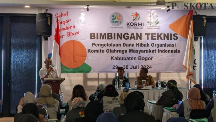 Bimtek pengelolaan dana Hibah organisasi Kormi Kabupaten Bogor. (Poskota/Panca Aji)