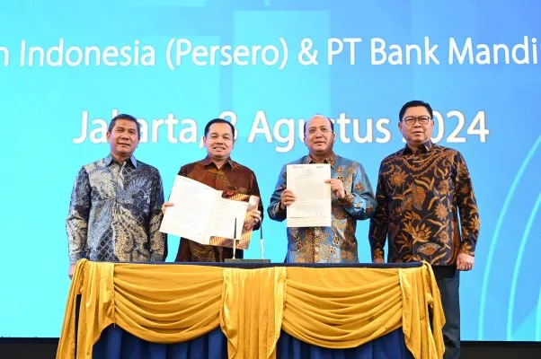 Foto: Bank Mandiri Gandeng Pelindo perkuat kerjasama memberikan layanan perbankan yang optimal kepada lebih dari 4.000 pengguna jasa pelabuhan Pelindo. (Dok. Bank Mandiri)