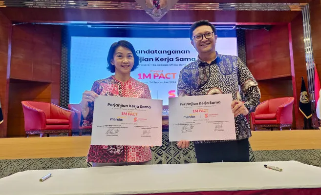 Foto: Bank Mandiri bermitra perbankan digital dengan 1MPACT diinisiasi Supermom Indonesia. (Dok. Bank Mandiri)