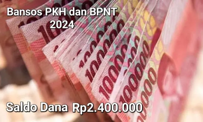 Selamat anda berhasil terima saldo dana Rp2.400.000 dari subsidi bansos PKH dan BPNT 2024. (Poskota/Gabriel Omar Batistuta)