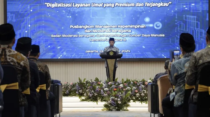 Foto: Menteri Agama (Menag) RI Nasaruddin Umar menutup Pelatihan Kepemimpinan Nasional Tingkat II (PKN Tk.II) Angkatan XXVII di Kantor Kementerian Agama RI, Jakarta. (Dok. Ditjen Bimas Buddha Kemenag)