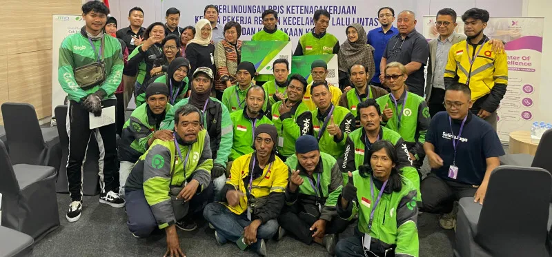 Foto: Ratusan Pengemudi Ojeg Online (Ojol) terlindungi Program BPJS Ketenagakerjaan  oleh Brawijaya Hospital Saharjo dan BPJS Ketenagakerjaan Jakarta Cabang Mangga Dua. (Dok. BPJS Ketenagakerjaan)