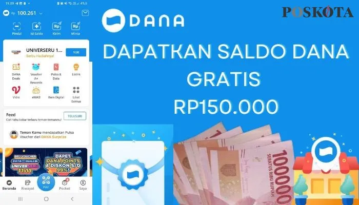 Sekarang juga bisa langsung cair saldo DANA gratis Rp150.000 dari ikuti cara ini. (Foto: Poskota/Aldi Irawan)