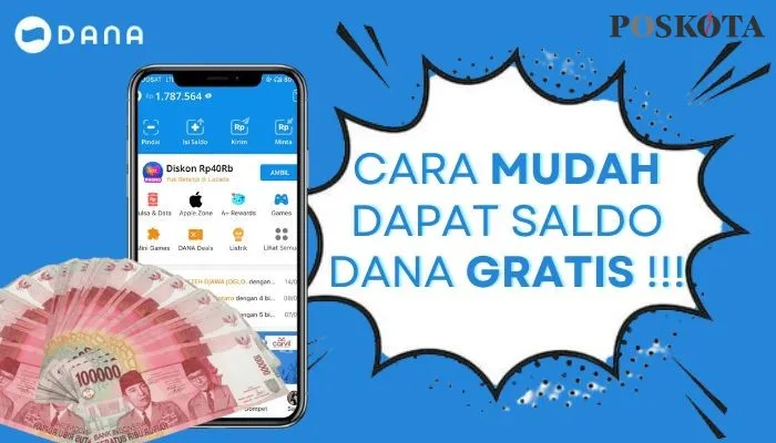 Begini cara untuk bisa mendapatkan saldo DANA gratis Rp155.000 ke dompet elektronik Anda. (Poskota/Aldi Irawan)