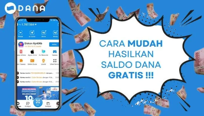 Gratis klaim! Saldo DANA hingga Rp300.000 bisa Anda dapatkan dan cairkan ke dompet elektronik. (Poskota/Aldi Harlanda Irawan)