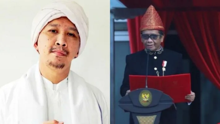 Kolase foto Abu Janda dan Mahfud MD (Foto: ist/diolah dari google)