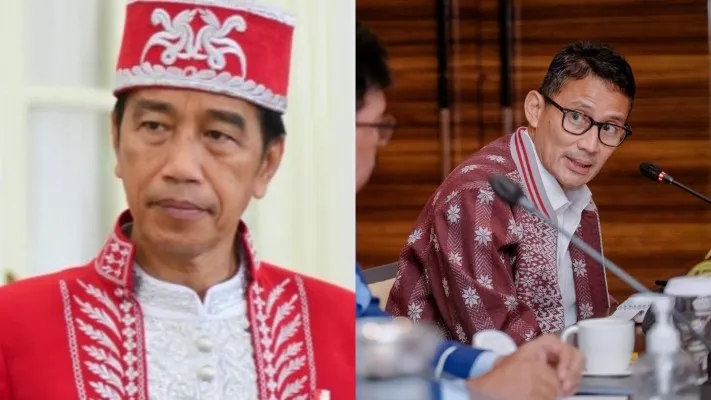 Kolase foto Presiden Jokowi dan Menparekraf Sandiaga Uno (Foto: ist/Twitter/Sandiuno)