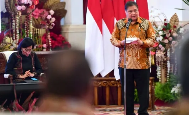 Airlangga saat Rapat Koordinasi Pengendalian Inflasi 2022.(Ist)