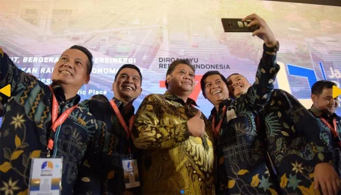 Menteri Koordinator Bidang Perekonomian Airlangga Hartarto dalam Musyawarah Nasional I Jaringan Pengusaha Nasional (JAPNAS) Tahun 2022.(Ist)