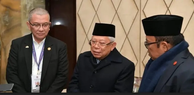 Wapres KH Ma'ruf Amin saat memberikan keterangan soal KPK. (Setwapres)