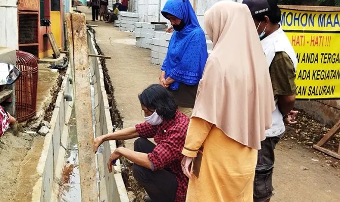 Lokasi awal hanyutnya Andrian Maulana (13) akan menjadi titik awal penyisiran. (Foto/cr02) 