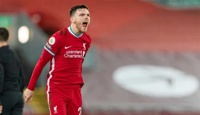 Andrew Robertson, pemain Liverpool.(Twitter andrewrobertso5)