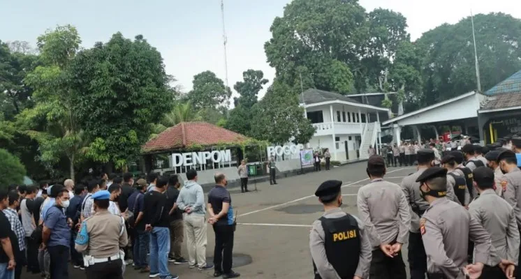 Petugas lakukan apel guna mengawal aksi dari para mahasiswa Bogor.(Ist)