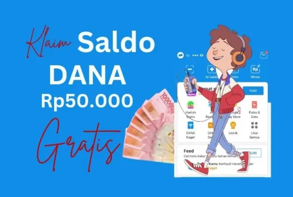 Aplikasi penghasil uang atau saldo DANA gratis Rp50.000 tercepat. (Sumber: Poskota/Putri Aisyah Fanaha)