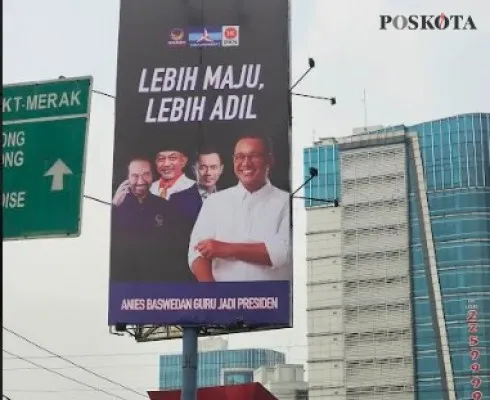 Baliho Partai Demokrat di Jalan MH Thamrin, Kebon Nanas. (Foto/Veronica)