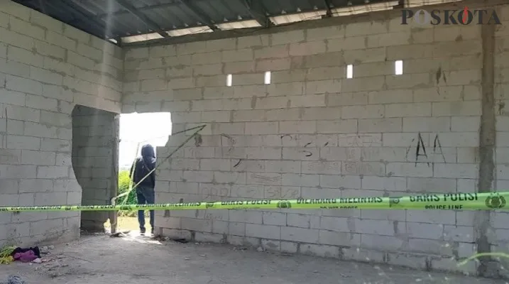 Bangunan Kosong tempat korban ditemukan Tewas di kampung telar, Cibitung Bekasi. Rabu (18/5/2022) siang. (Foto: Ihsan Fahmi).