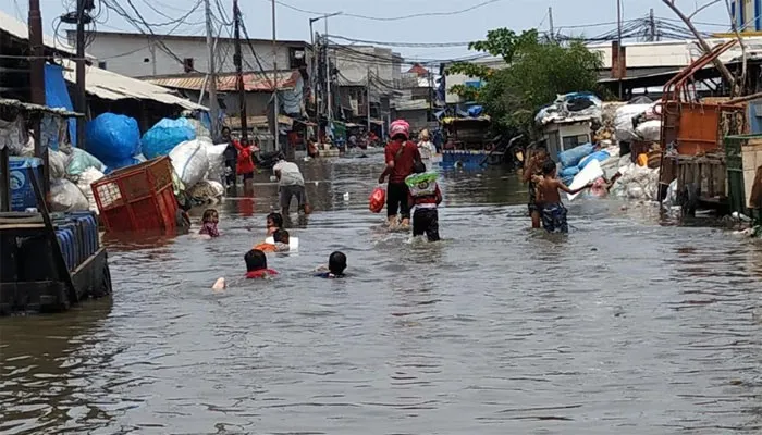 Suasana banjir di Jakarta