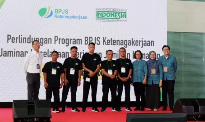 BPJS Ketenagakerjaan Kantor Cabang Jakarta Gambir Bersama PT Pamerindo Indonesia berikan perlindungan kepada  pekerja rentan dan penyandang disabilitas.(Ist)