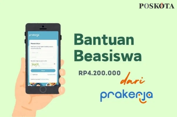 Dapatkan bantuan beasiswa gratis Rp4.200.000 dari program Kartu Prakerja. (Poskota/Della Amelia)