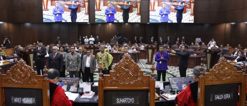 Hakim MK menegur saksi tim Prabowo-Gibran dalam sidang PHPU Pilpres 2024. (Dok. Humas MK)