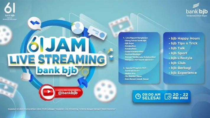 61 jam Live Steaming bank bjb