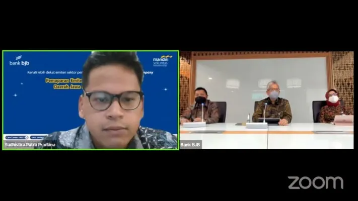 Pemaparan bank BJB  dalam Webinar yang digelar bersama Mandiri Sekuritas