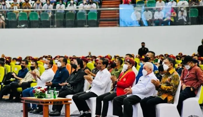 Presiden Joko Widodo saat membuka Kongres Nasional XXXII PMKRI. (biro pers)