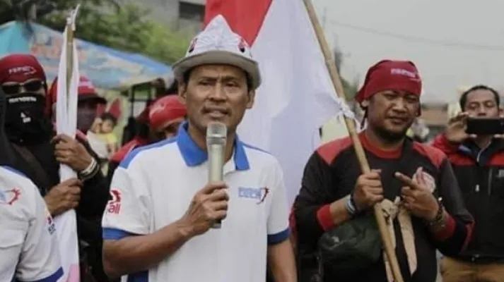 Presiden Federasi Serikat Pekerja Metal Indonesia (FSPMI) Riden Hatam Aziz mendesak perusahaan membayar  THR bagi buruh yang alami PHK.(Ist/KSPI)