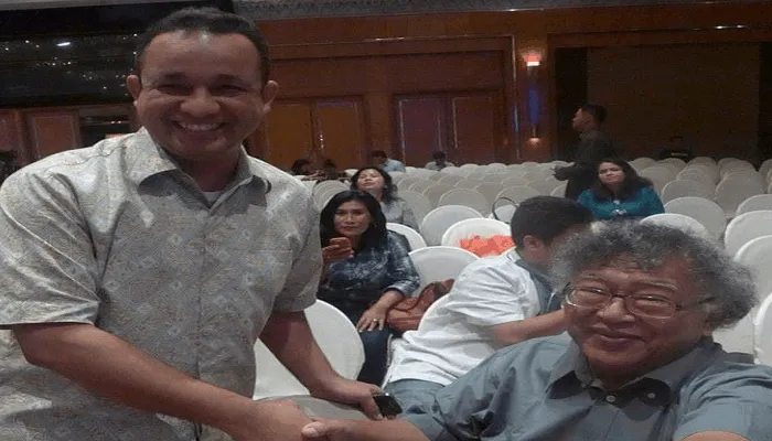 Anies Baswedan dan Wimar Witoelar (Foto: @aniesbaswedan/Twitter)