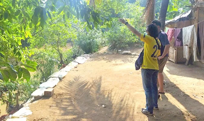 Wilayah RT 15/03 Kelurahan Cawang, Jakarta Timur yang berada di tepi Sungai Ciliwung menjadi salah satu lokasi yang bakal dinormalisasi dalam rangka untuk mencegah banjir, Jumat (17/9/2021). (Foto/cr02) 