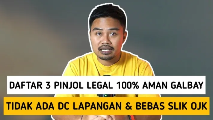 Berikut daftar tiga pinjol legal bebas DC lapangan dan bebas SLIK OJK, aman bagi nasabah galbay. (YouTube/kocheng hoki)