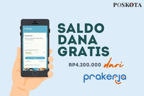 Saldo dana gratis Rp4.200.000 tersedia bagi peserta terdaftar Kartu Prakerja. (Poskota.co.id/Della Amelia)