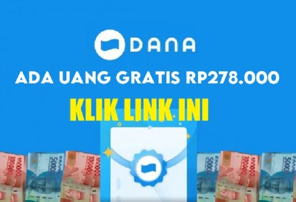 Klaim uang gratis Rp178.000 dari link DANA Kaget tersedia. Masukkan saldo dana gratis ke dompet elektronik hari ini, Minggu, 5 Mei 2024. (Ilustrasi/Poskota)