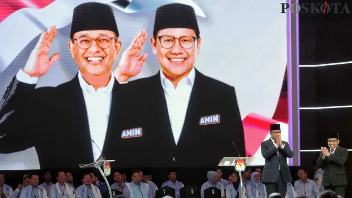 Paslon nomor urut 1, Anies Baswedan-Muhaimin Iskandar. (Poskota.co.id/Ahmad Tri Hawaari)