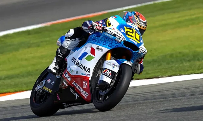 Dimas Ekky Pratama menutup musim balap CEV Moto2 pada sirkuit Rocardo Tormo, Valencia, Minggu 21 November 2021 dengan hasil positif. (Foto/sagracing) 