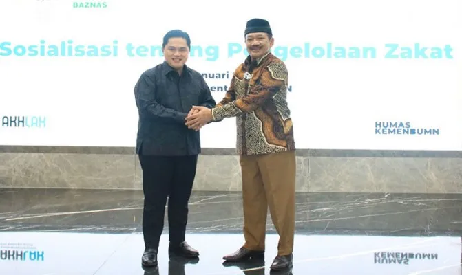 Menteri Badan Usaha Milik Negara (BUMN) Erick Thohir perintahkan zakat di BUMN dikelola BAZNAS sehingga manfaatnya akan lebih dirasakan masyarakat yang membutuhkan.  (Foto/baznas)