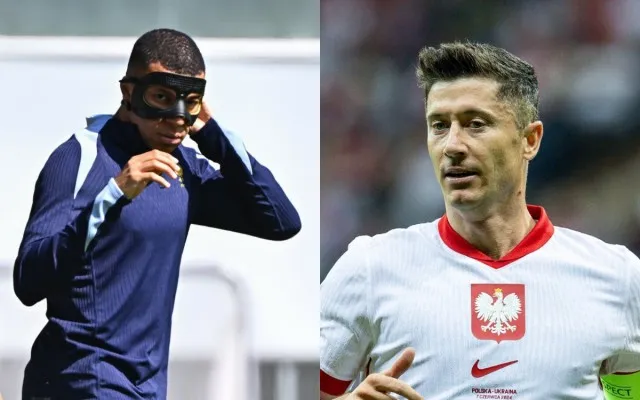 Potret Mbappe dan Lewandowski yang akan bertemu di ajang Euro 2024 nanti malam. (X/Kolase).