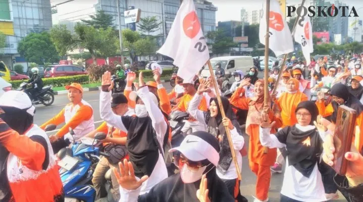 Flashmob PKS di jalan Ahmad Yani. (Ihsan Fahmi).